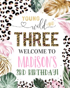 LE008 - Leopard welcome sign 16x20 design preview