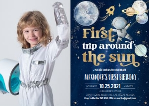 FTA006 - First trip around the sun invitation photo design preview