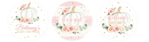 P1 - Pumpkin baby shower cupcake toppers design preview