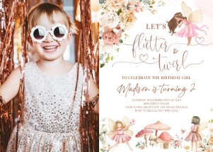 FAI002 - Fairy birthday invitation photo: FAI002 - Fairy birthday invitation photo