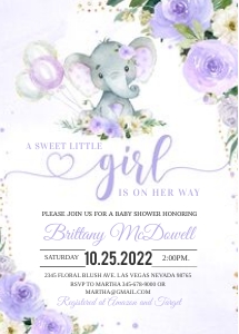 ELE002 - Elephant Baby Shower design preview
