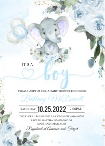 ELE003 - Elephant Baby Shower design preview