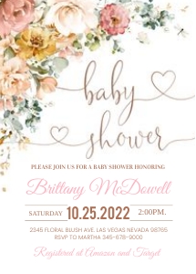 GAB004 - Garden baby shower invitation: GAB004 - Garden baby shower invitation