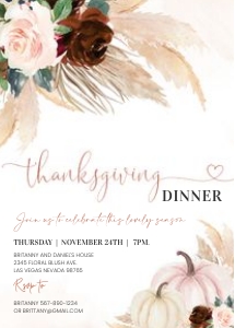 TG002 - Thanksgiving invitation design preview