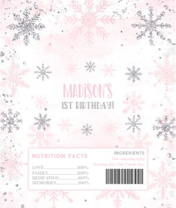 Winter01 - Winter onederland candy bar wrapper 2 design preview