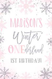 Winter01 - Winter onederland welcome sign 24x36: Winter01 - Winter onederland welcome sign 16x20