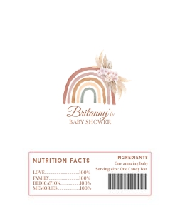 RAI001- Boho Rainbow candy bar wrapper design preview