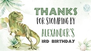 DIN001 - Dinosaur favor box label design preview
