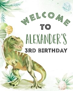 DIN001 - Dinosaur welcome sign design preview