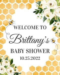 BEE016 - Bee baby shower welcom sign design preview