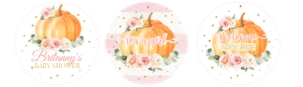 P4 - Pumpkin baby shower cupcake toppers design preview