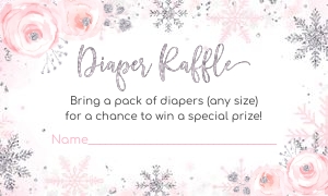 SNOW004 - Snowflake diaper raffle: SNOW004 - Snowflake baby shower set