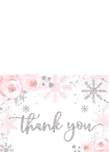 SNOW004 - Snowflake thank you card: SNOW004 - Snowflake baby shower set