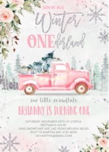WO01 - Winter Onederland invitation design preview