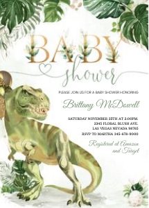 DIN008 - Dinosaur invitation design preview