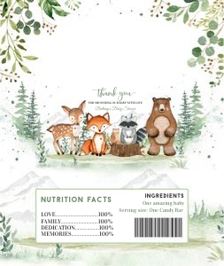 W206 - Woodland candy bar wrapper design preview
