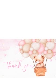 B102 - Teddy Balloon thank you card: B102 - Teddy bear Balloon bundle