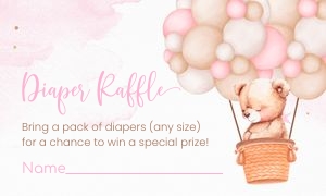 B102 - Teddy bear Balloon diaper raffle: B102 - Teddy bear Balloon bundle