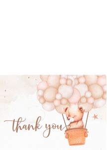 B103 - Teddy Balloon thank you card: B103 - Teddy bear Balloon bundle