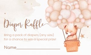 B103 - Teddy bear Balloon diaper raffle: B103 - Teddy bear Balloon bundle