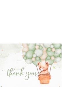 B104 - Teddy Balloon thank you card: B104 - Teddy bear Balloon bundle