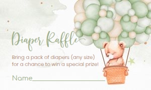 B104 - Teddy bear Balloon diaper raffle: B104 - Teddy bear Balloon bundle