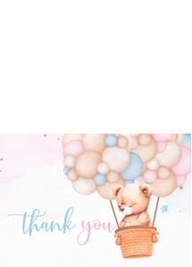 B105 - Teddy Balloon thank you card: B105 - Teddy bear Balloon Bundle