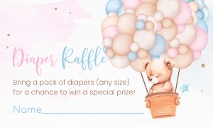 B105 - Teddy bear Balloon diaper raffle: B105 - Teddy bear Balloon Bundle