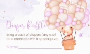 B106 - Teddy bear Balloon diaper raffle: B106 - Teddy bear Balloon bundle