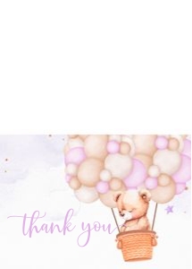 B106 - Teddy Balloon thank you card: B106 - Teddy bear Balloon bundle