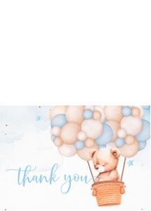 B107 - Teddy Balloon thank you card: B107 - Teddy bear Balloon bundle