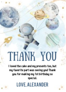 FT103 - First trip around the sun thank you card: FT103 - First trip around the sun bundle