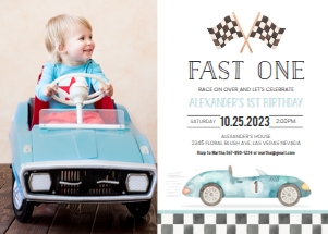 F107 - Fast one invitation design preview