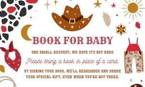 C103 - Cowboy baby shower book for baby: C103 - Cowboy set