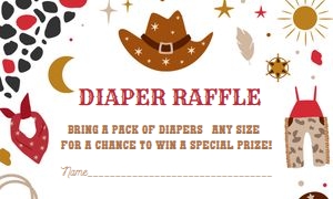 C103 - Cowboy baby shower diaper raffle: C103 - Cowboy set
