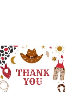 C103 - Cowboy baby shower thank you card: C103 - Cowboy set