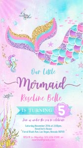 M1 - Mermaid electronic invitation design preview