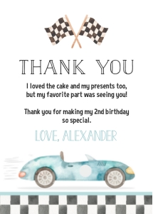 FA01 - Two fast thank you card design preview