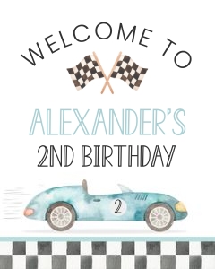 FA01 - Two fast welcome sign 8x10 design preview