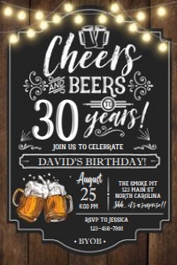 Cheers and Beers Invitation - 4x6: Cheers and Beers Birthday