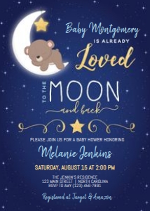 Moon Bear Baby Shower design preview