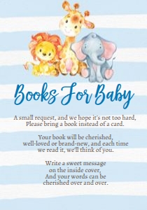 Jungle Book Request Card: Blue Jungle Baby Shower