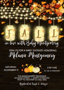 Fall Mason Jar Baby Shower design preview