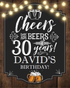 Cheers & Beers 8x10 Sign: Cheers and Beers Birthday