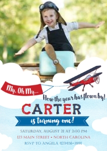 Airplane Birthday Invitation design preview