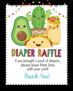 Taco Bout A Baby Diaper Raffle Sign: Taco Bout A Baby Diaper Raffle