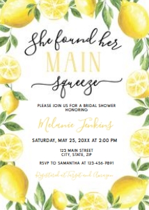 Lemon Bridal Wedding Invitation design preview
