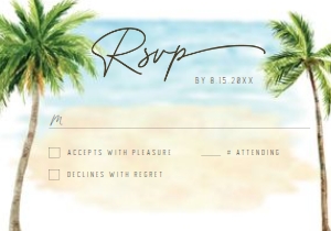Palm Tree Beach RSVP Card design preview