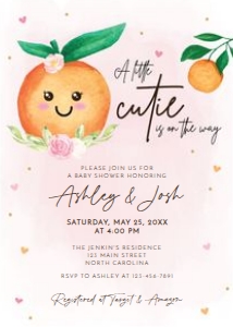 Little Cutie Baby Shower Invitation: Little Cutie Baby Shower Invitation