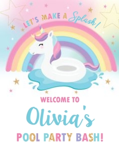 Unicorn Floatie Decor Sign 8"x10" design preview